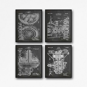 Motor Erfindungen Mechanische Blueprints Mechanische Geschenk Art