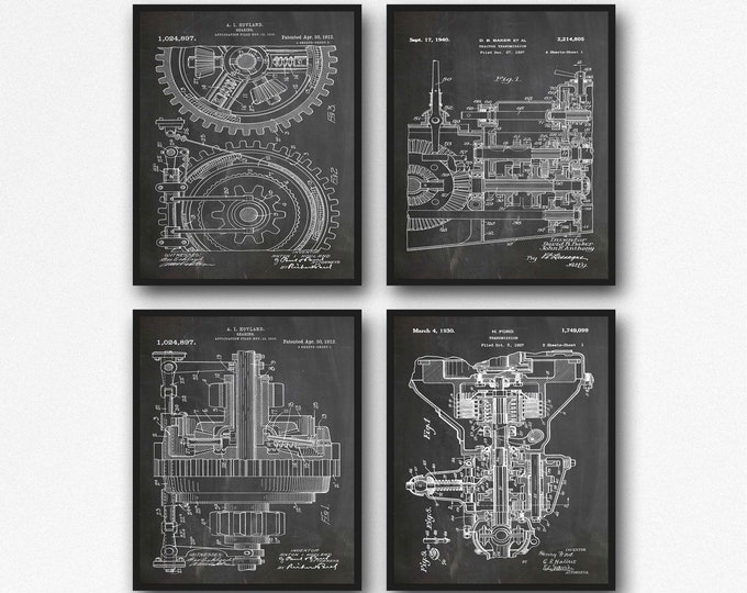 Engine Inventions Mechanical Blueprints Mechanical Gift Art