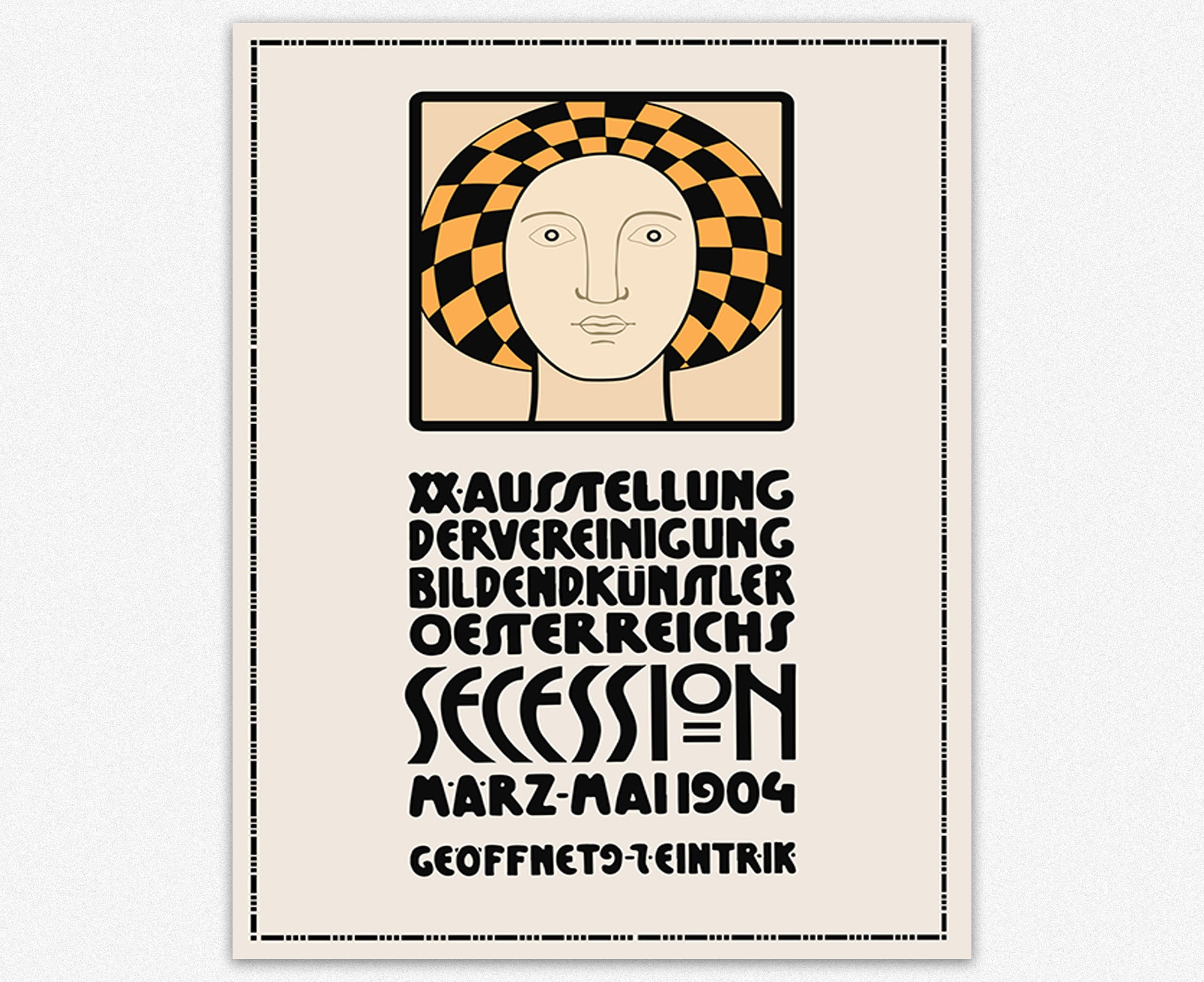 Art Nouveau Poster for Vienna Secession 1904 Color Lithograph by