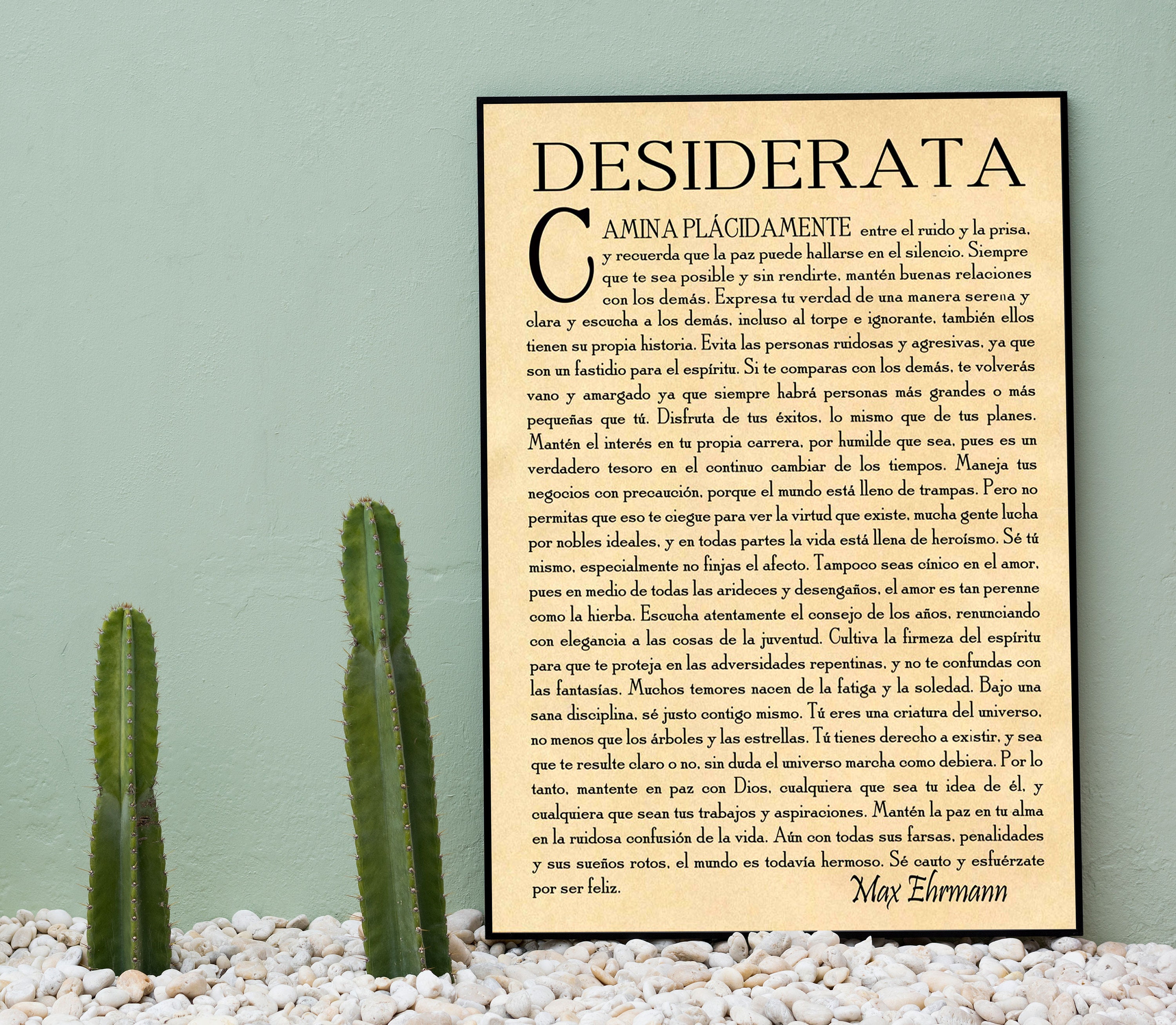 Desiderata Poema en Español Castellano Desiderata in Spanish Poema de Graduación Regalo para
