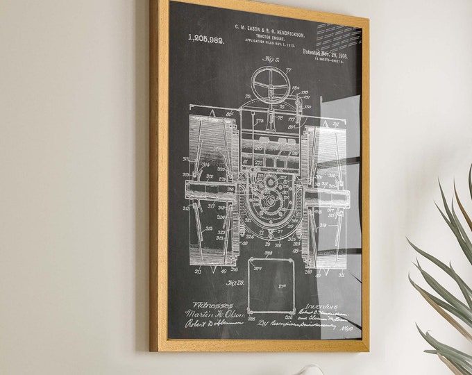 Rev Up Your Space with a Vintage Tractor Patent Print - Perfect Farmhouse Decor and Gift for Tractor Enthusiasts - WB351