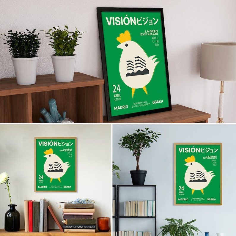 Green Oasis: Retro Vibrant Great Exhibition Wall Poster Vision From Europe to Asia Unique Room Decor Ideas for Home Gallery Accent image 5