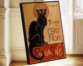 Le Chat Noir ポスター – Théophile Steinlen アールヌーボー黒猫