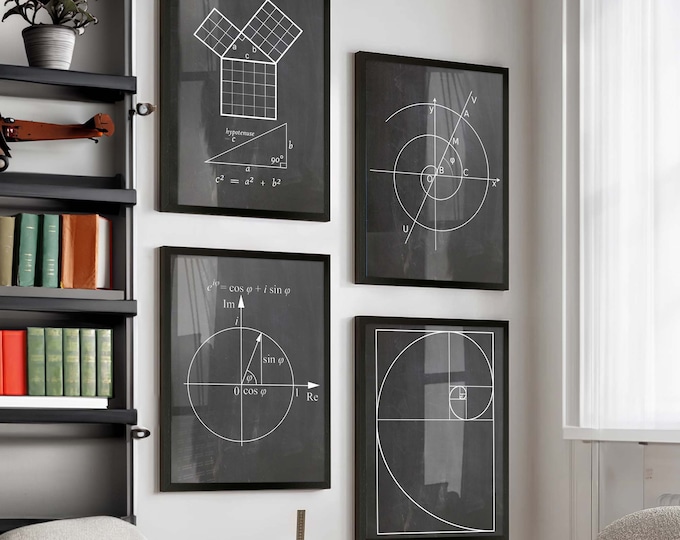 Fibonacci Formula Math Patent Posters Set of 4: Inspire Math Students with Stunning Educational Art, Perfect Classroom Wall Decor - WB210