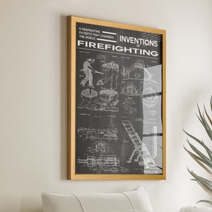 Vintage Fire Station Patent Art Print: Firefighting History Decor