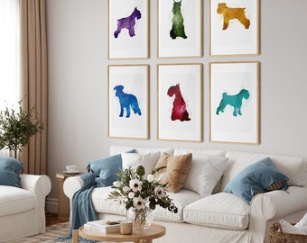 Miniature Schnauzer Gifts Schnauzer Wall Art Schnauzer Posters Set of 6 Dog Gifts for New Dog Owner Wall Art for Dog Lovers