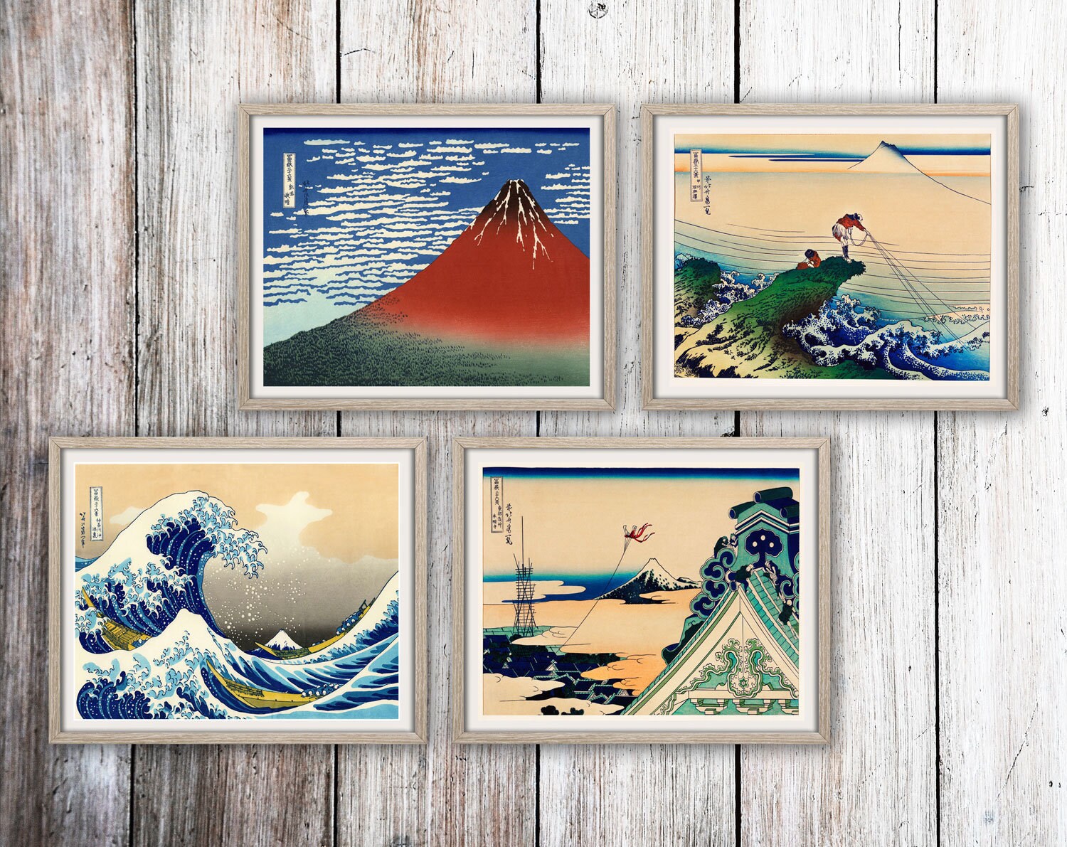 Woodblock Prints Japanese Woodblock Art Set of 4 Woodblock Etsy