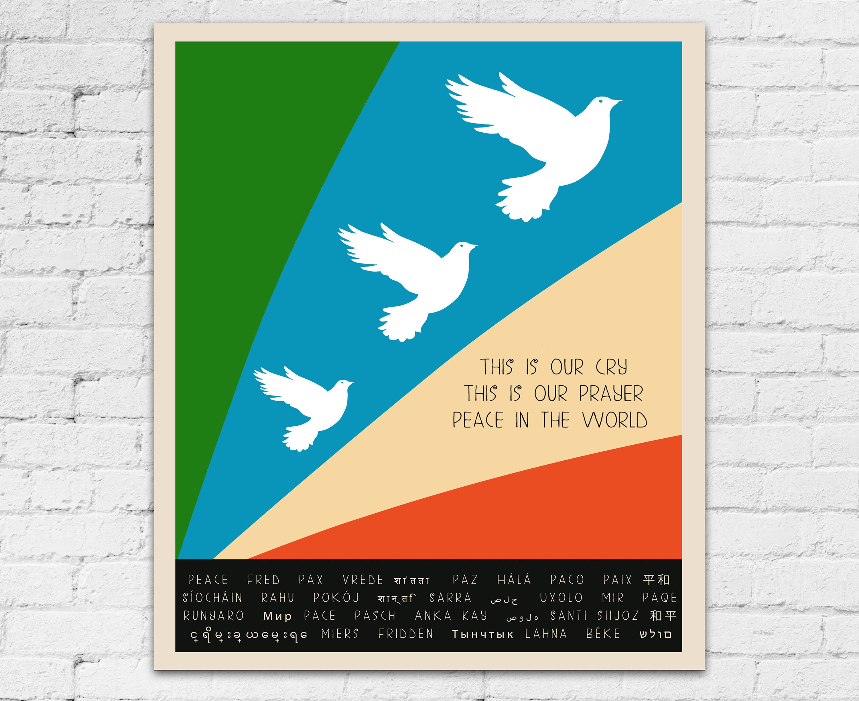 Peace Poster Peace Wall Art Peace Gift Peace Print 1965 - Etsy