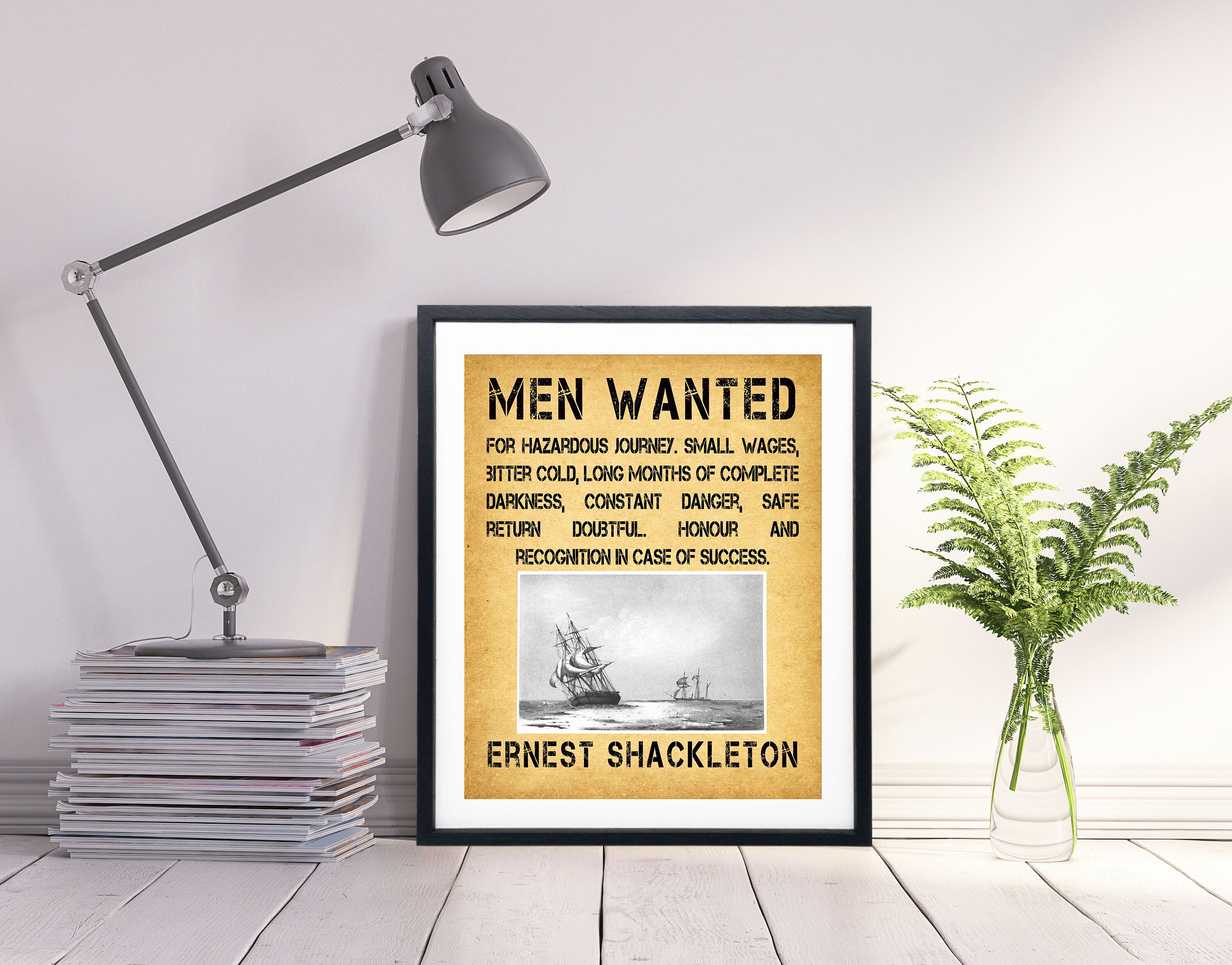 Ernest Shackleton Men Wanted Poster Antarctica Expedition Poster