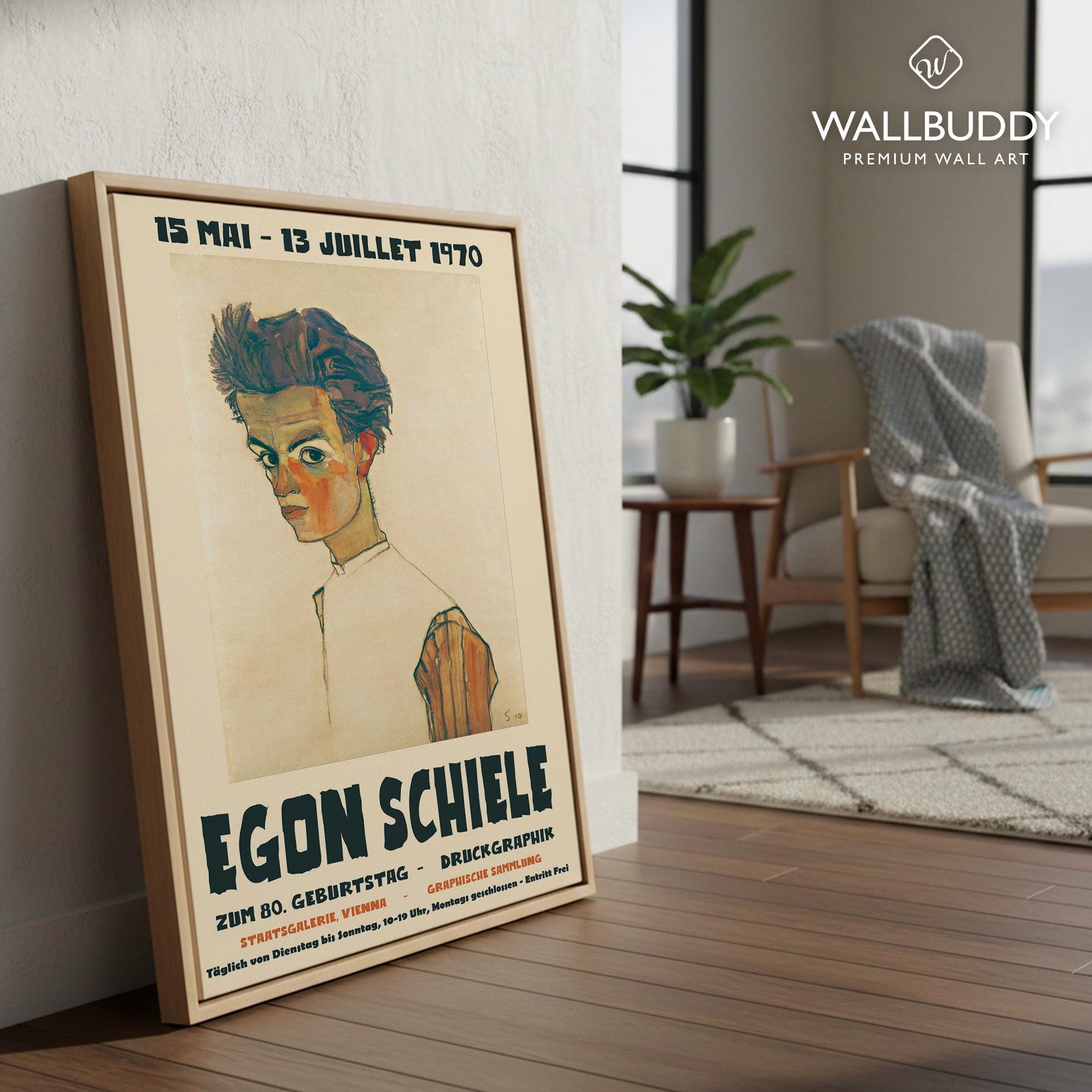 Egon Schiele Exhibition Poster: 1970 Staatsgalerie Vienna