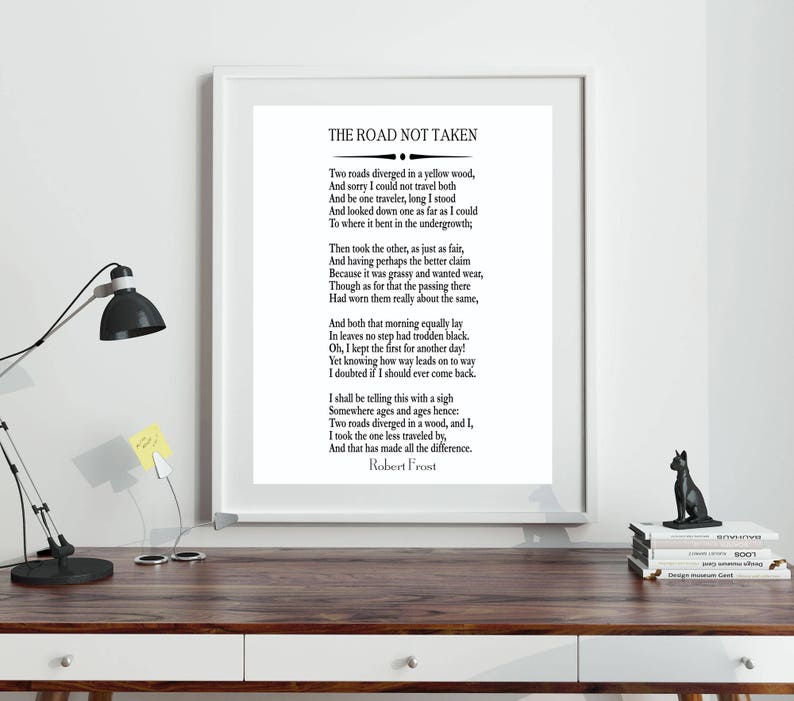 The Road Not Taken by Robert Frost 1916 Great American Poetry - Etsy