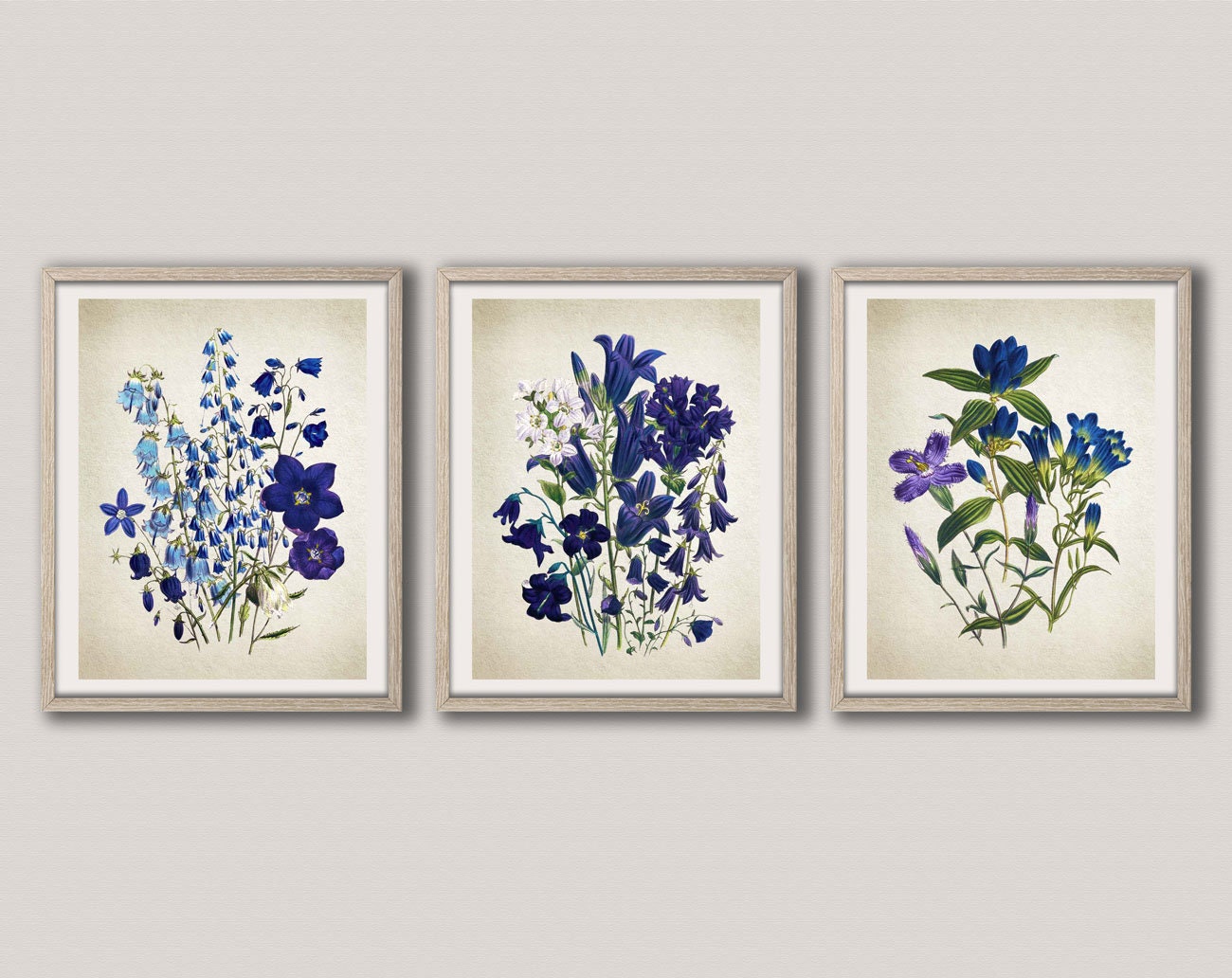 Blue Flower Wall Art Blue Decor Flower Botanical Flower Prints Flower