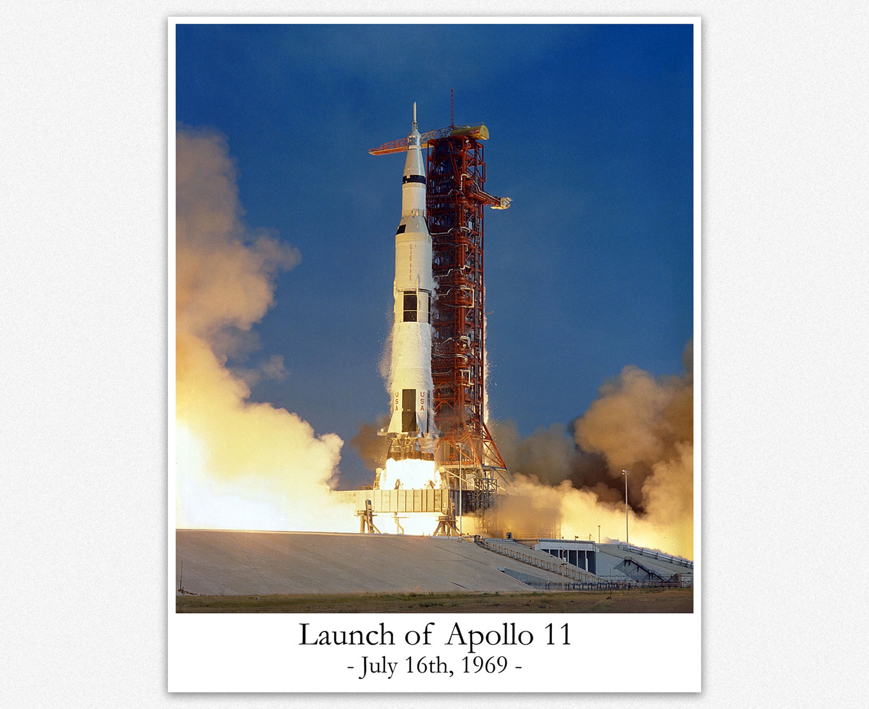 Apollo 11 Launch 1969 Saturn V Rocket Launch Kennedy Space Etsy