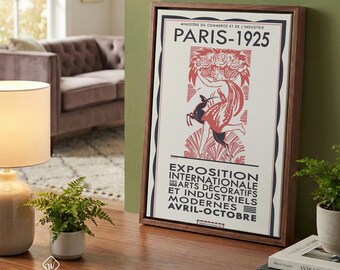 パリ1925年アールデコ展ポスター：額装またはキャンバスプリント