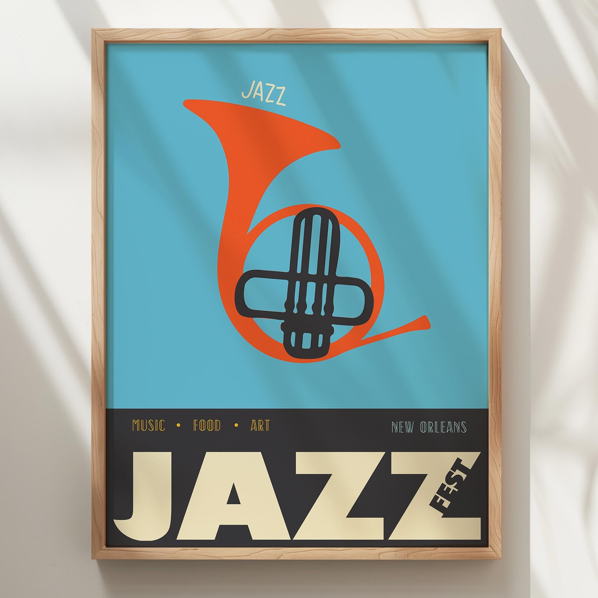 Vibrant Jazz Festival Poster: Mid-century Modern Music Room Art - Etsy
