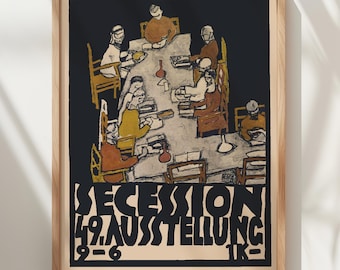 Egon Schiele Vienna Secession Exhibition Poster: Art Nouveau Print