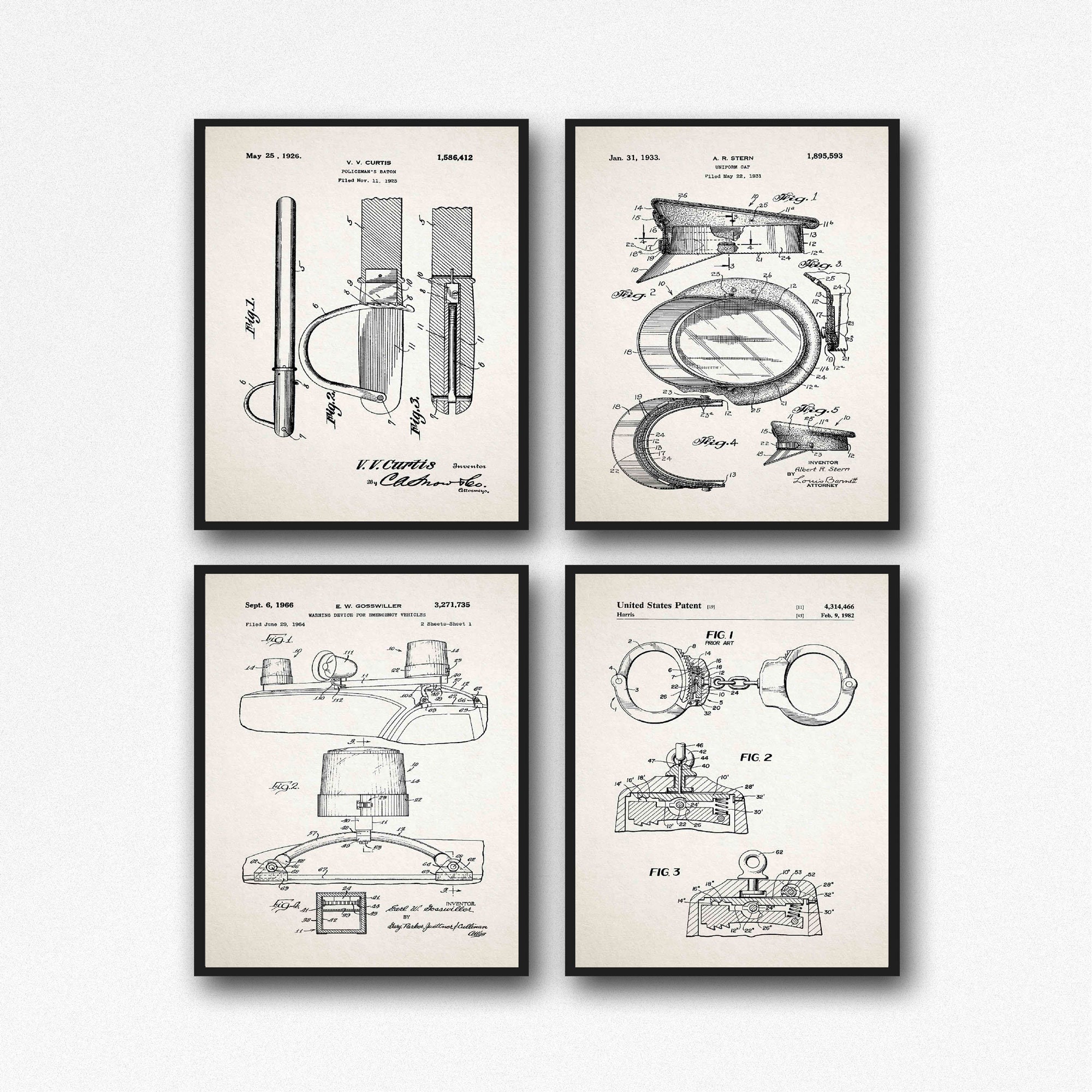 Police Decor Police Gift For Law Enforcement Officer Set Of 4