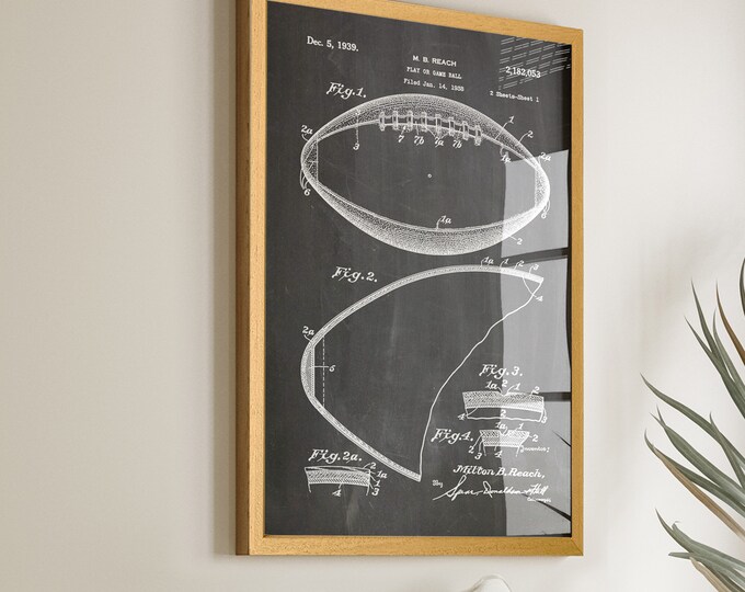 Score Big: American Football Patent Posters and Prints - Perfect Decor for Football Fans - Ideal Sports Room Art and Gift - WB044