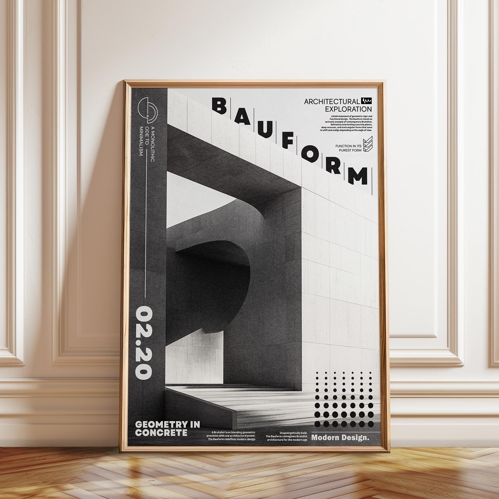 Bauform Concrete Art Print: Brutalist Geometric Architecture