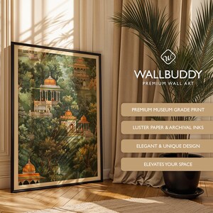 Pichwai Temple Art Print: Indian Secret Garden Wall Decor - Etsy