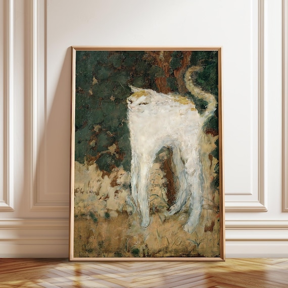 Le Chat Blanc Cat Art Poster: Pierre Bonnard Style, French Art