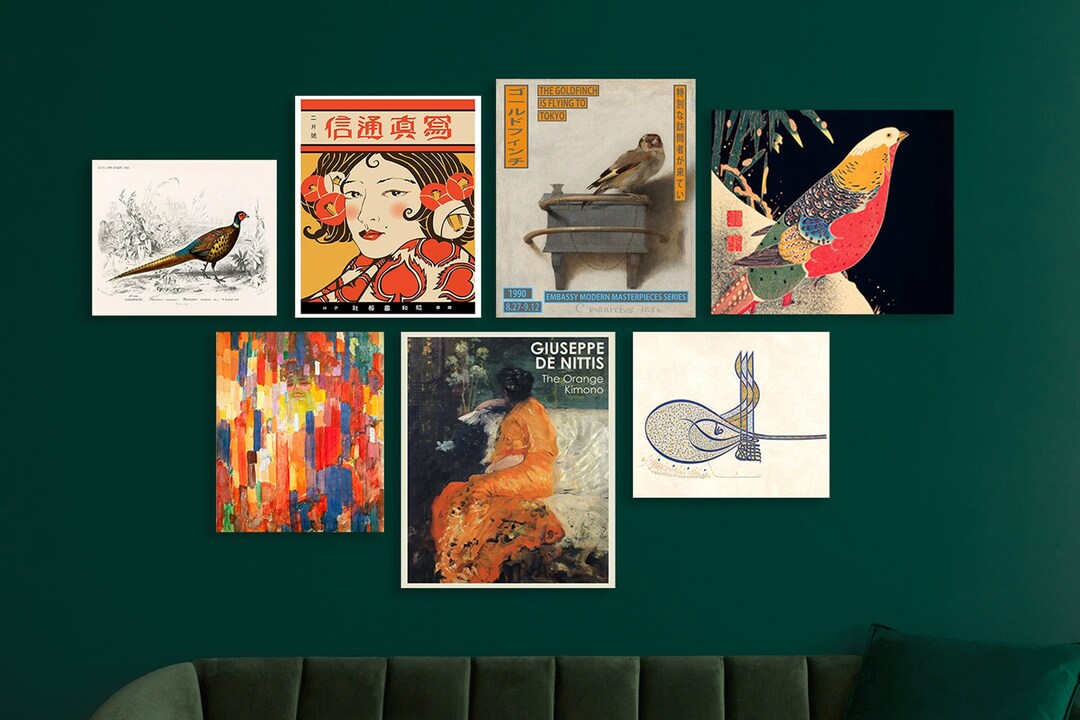 Gallery Wall Art Set of 7 Gallery Collage Posters Eclectic Art Etsy