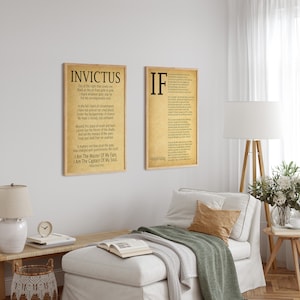 If by Rudyard Kipling and Invictus Poem Set of 2 Motivational Gifts - Etsy