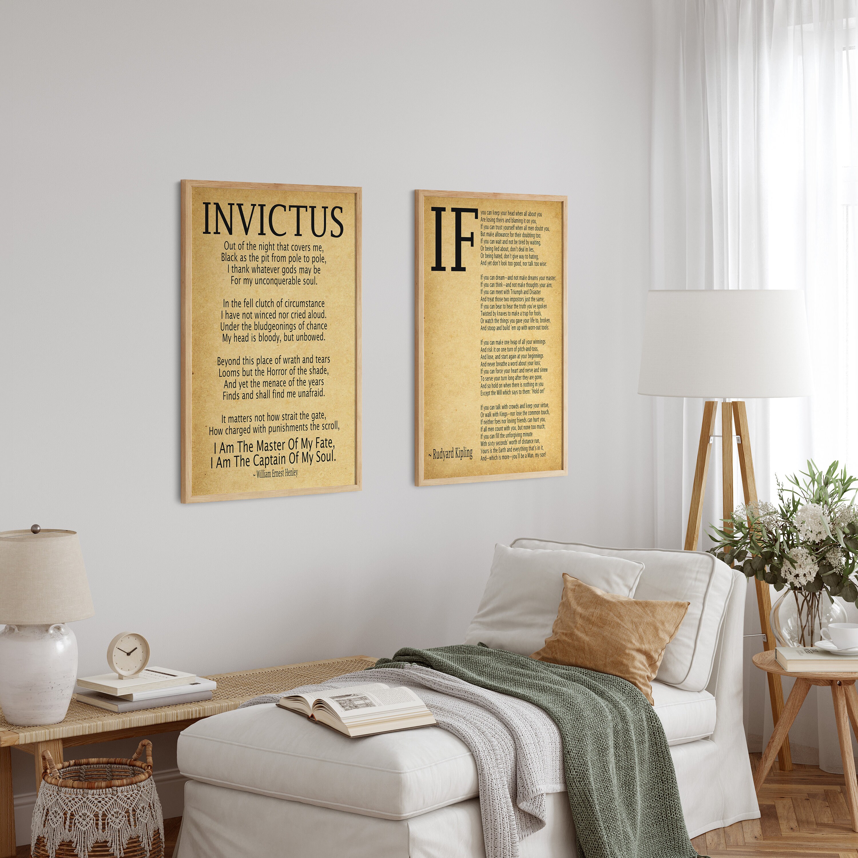 If by Rudyard Kipling and Invictus Poem Set of 2 Motivational - Etsy ...