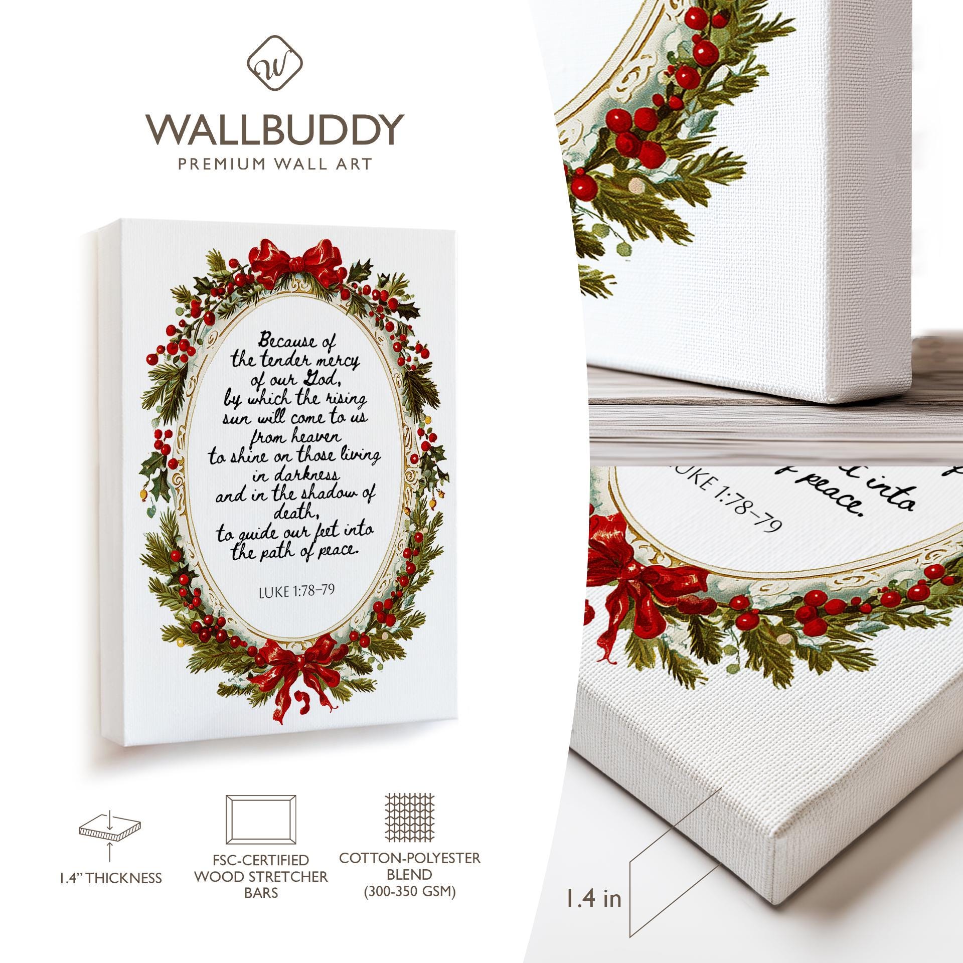 Luke 1 78–79 Bible Verse Art Print: Christmas Mercy and Peace Wall ...