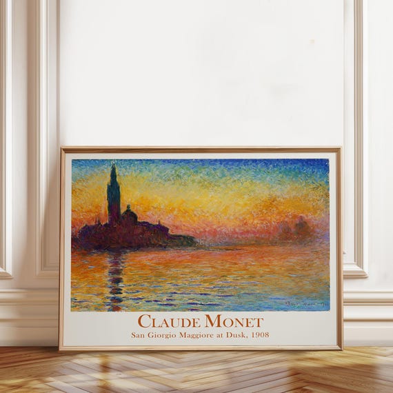 モネ ヴェネツィアの夕暮れ 現代油絵 クロード・モネによるサン