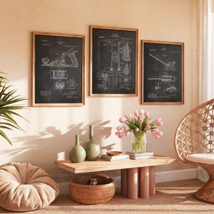 Masterful Carpentry: Set of 3 Carpentry Patent Posters - Perfect Decor for Carpenter Shops & Gifts for Woodworking - Poster, Framed Print