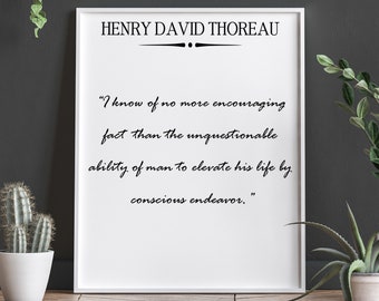 Henry David Thoreau Positive Mindset Quote Positive Energy Decor