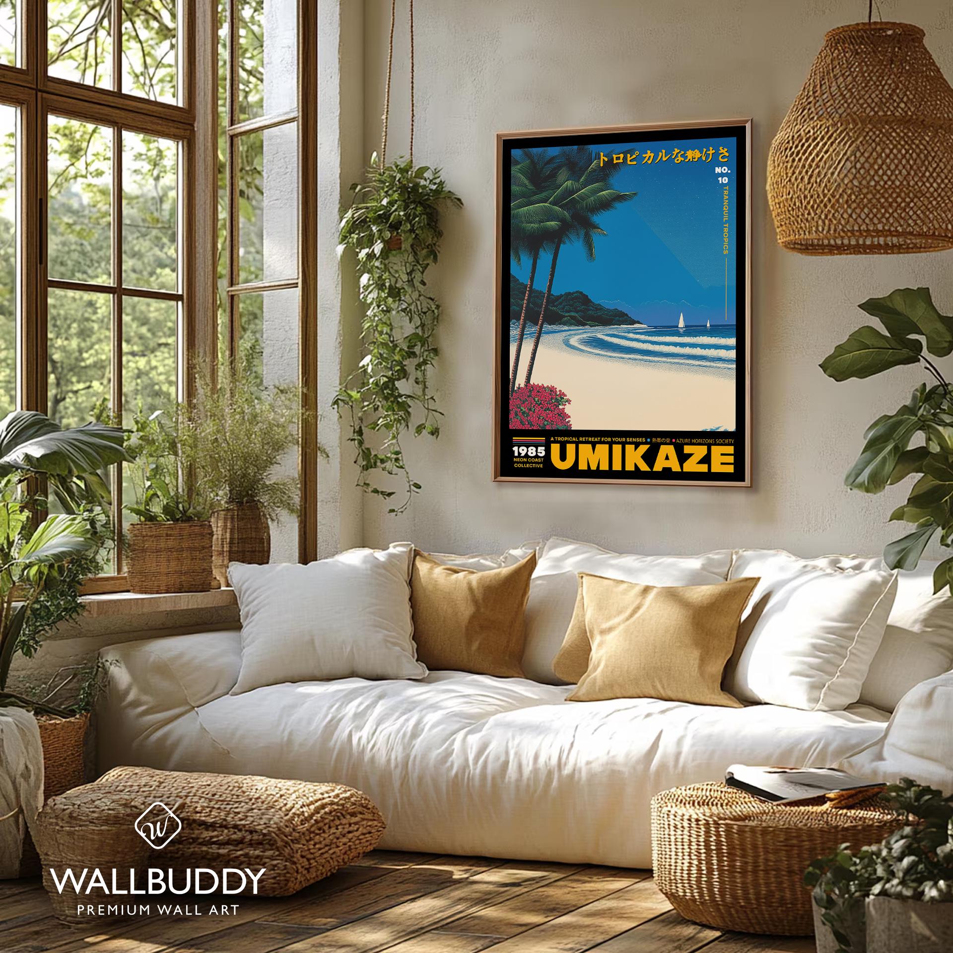 Tropical Beach Art Print: 80s Japanese Coastal Landscape - Etsy