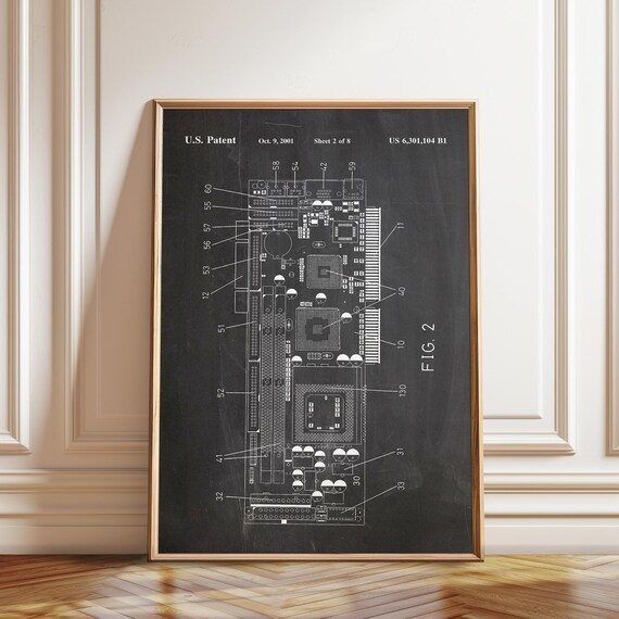 Graphics Card Patent Art Print: Tech Enthusiast Wall Decor