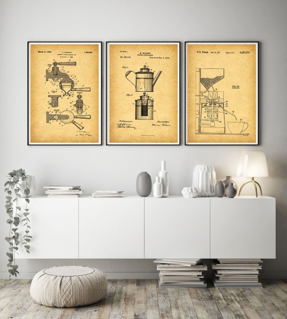 Coffee Decor Cafe Wall Art Patent Prints Percolator Machine Wb261 262 263 - Cafe Wall Decoration Coffee Decor Cafe Wall Art Patent Prints Percolator Machine Wb261 262 263 - Cafe Wall Decoration