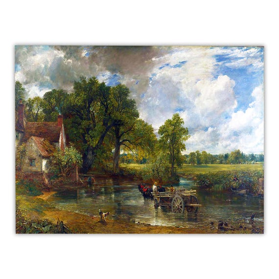 ジョン・コンスタブルの版画『干し草車』：素朴な田園風景画 - Etsy 日本