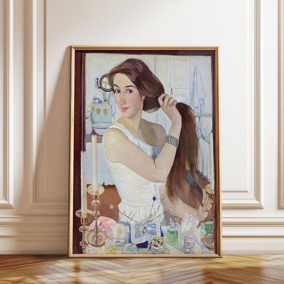 Zinaida Serebryakova Self Portrait Print | Art Nouveau Woman
