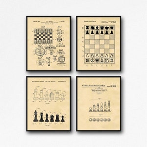 Chess Set of Chess Posters Chess Decor WB499-502