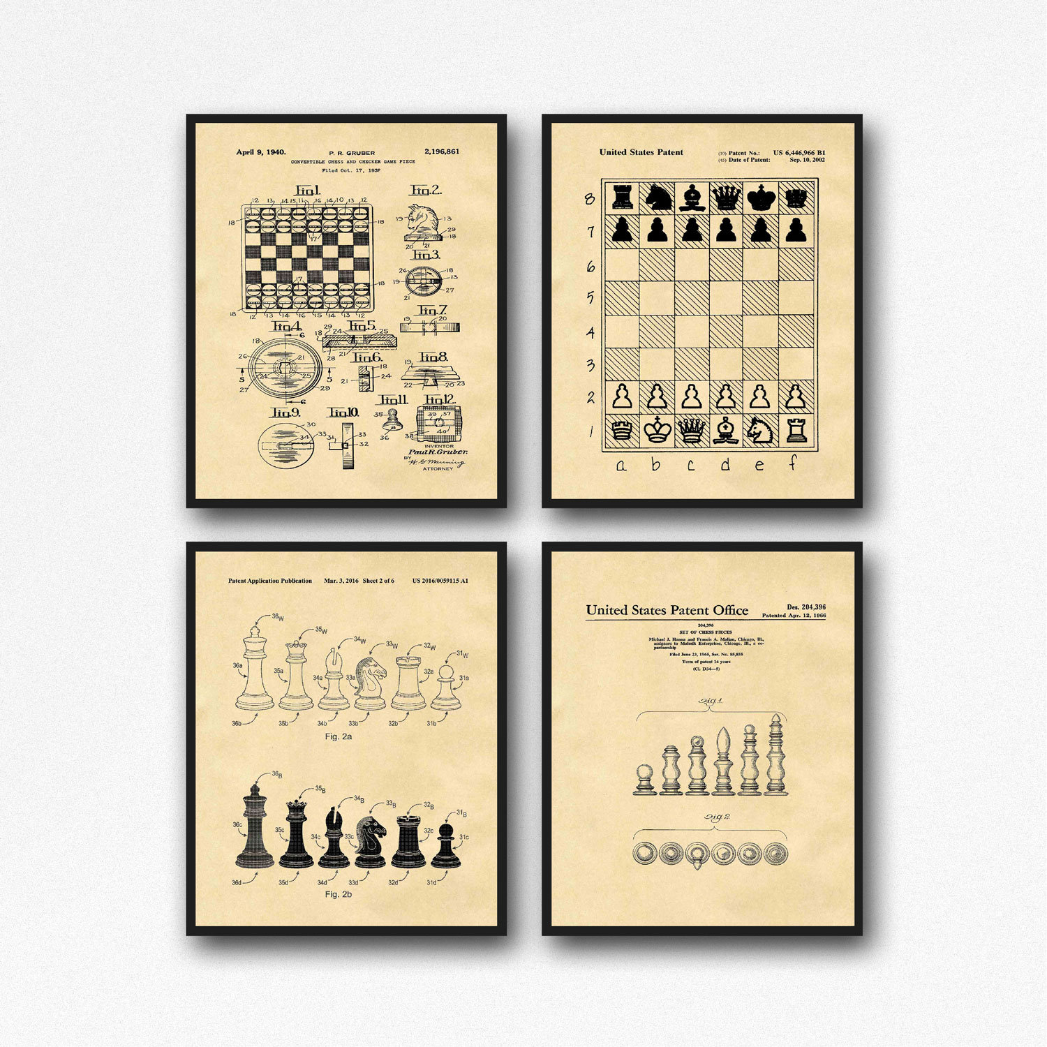 Chess Set of Chess Posters Chess Decor WB499502