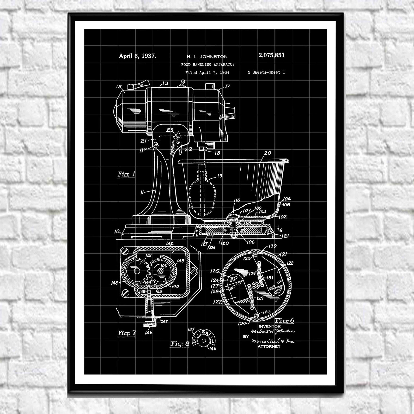 Food Mixer Poster Food Mixer Bake off Vintage Bakery Gift Etsy