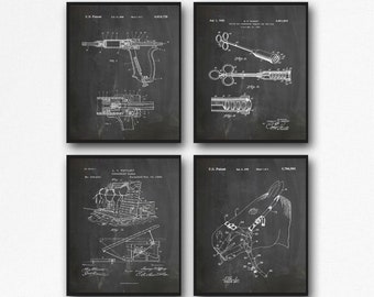 Vet Patent Prints veterinary Poster Set of 4 Veterinarian Prints WB441-444