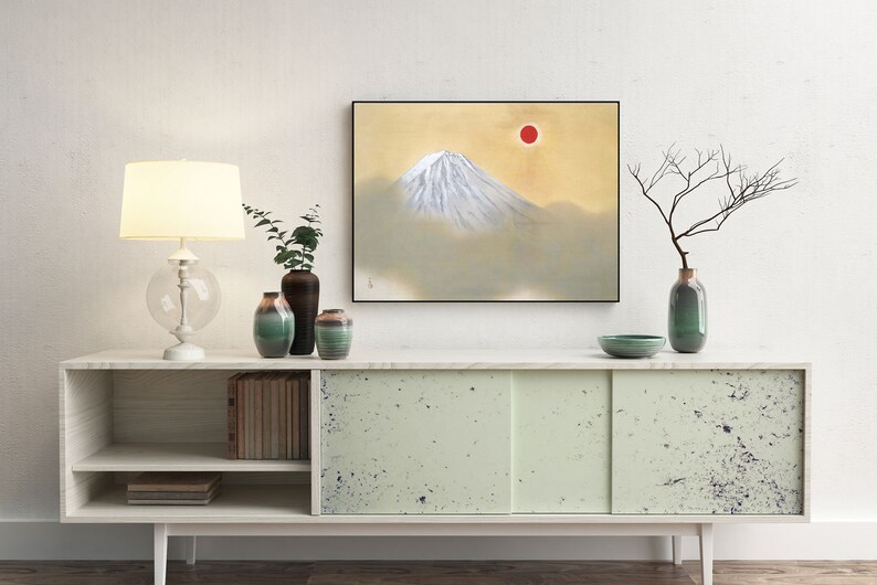 Mt Fuji Painting by Yokoyama Taikan Japanese Sun | Etsy