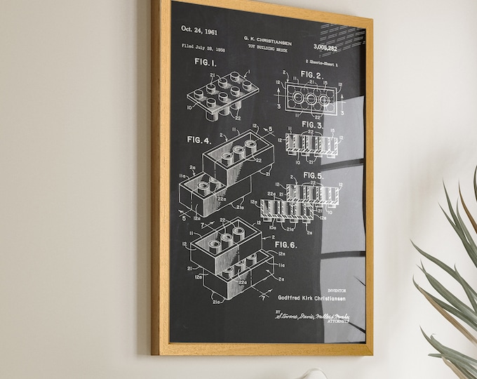 Spark Imagination: Toy Building Brick Patent Poster - Playroom Wall Art for Kids - Unique Children's Decor - WB001
