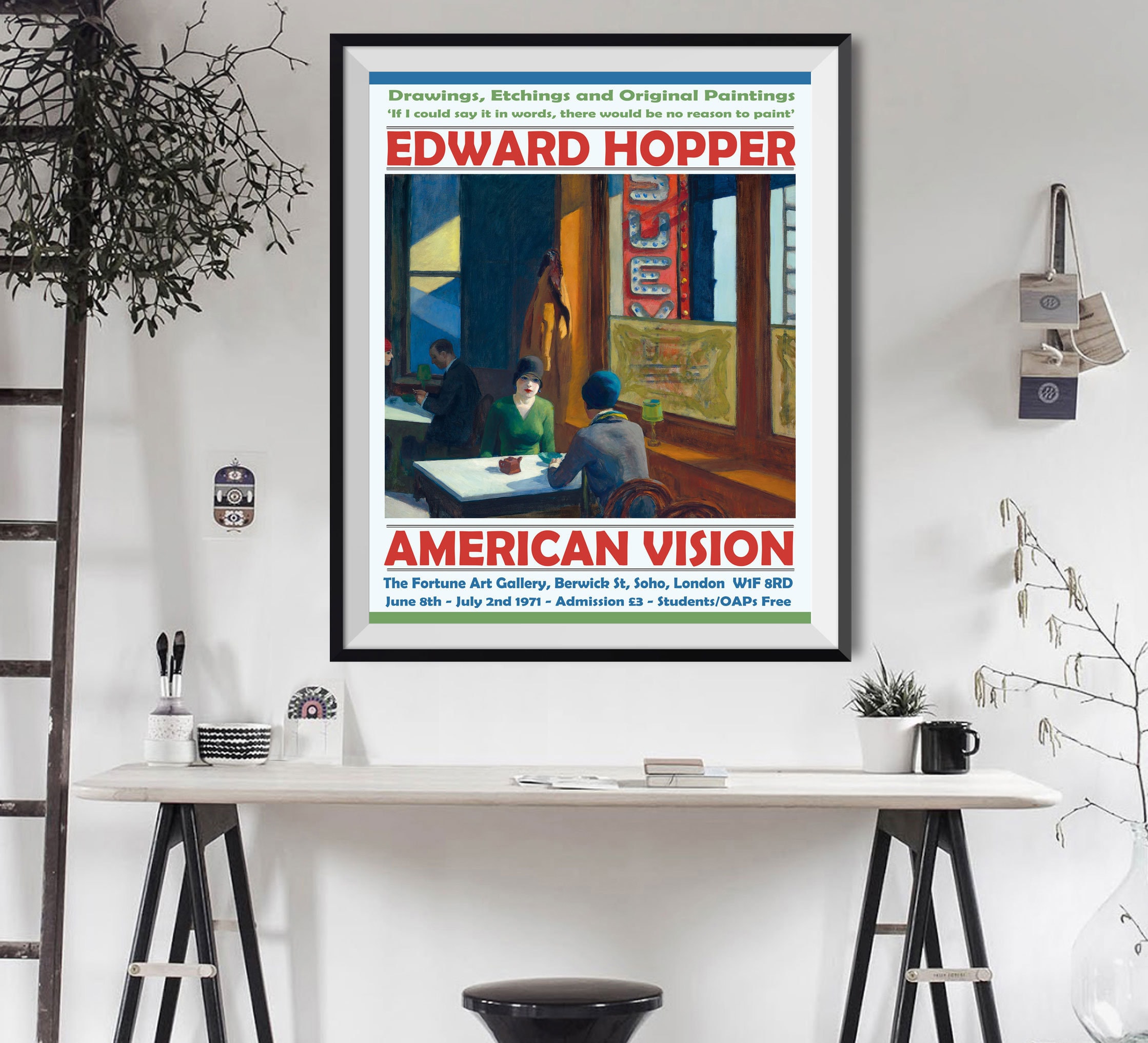 Edward Hopper Exhibition Poster Edward Hopper Art Gallery Print