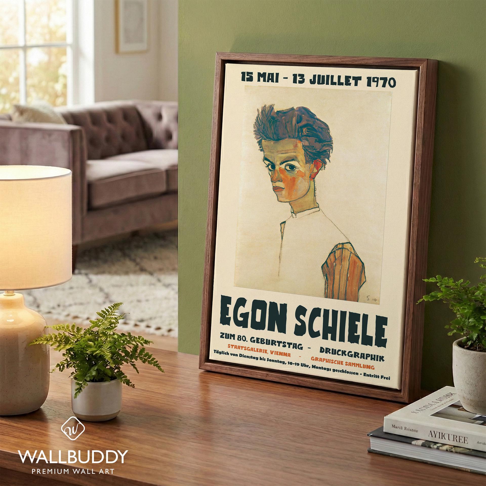 Egon Schiele Exhibition Poster: 1970 Staatsgalerie Vienna
