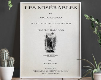 Les Miserables Title Page Victor Hugo Book Page Print