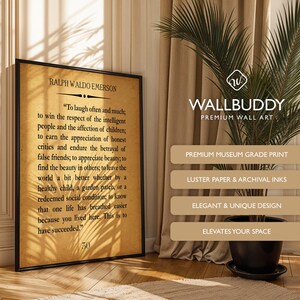 Ralph Waldo Emerson Zitat Print: Oft und viel lachen - Wandkunst Bild 4