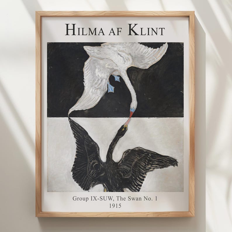 Hilma af Klint Swan Poster: Black and White Spiritual Art image 6