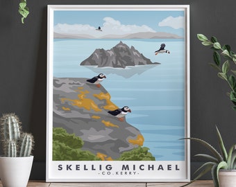 Ireland Travel Poster Skellig Michael Poster Kerry Poster