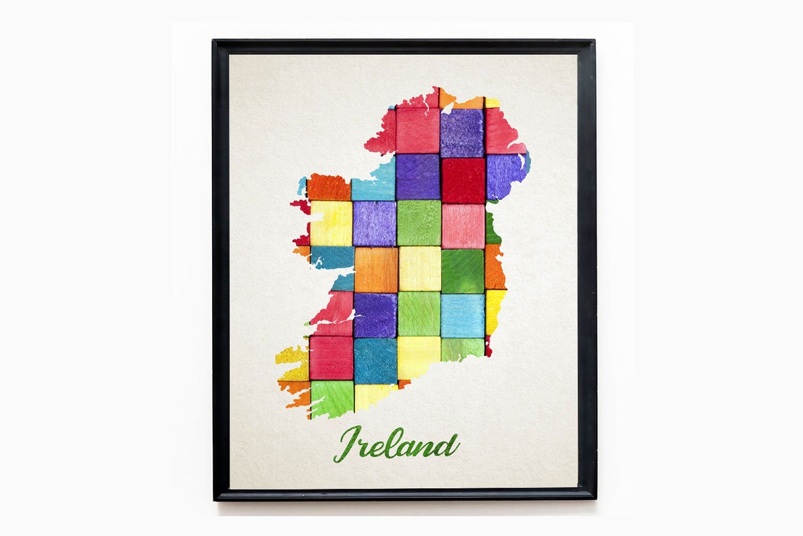 Ireland Map of Ireland Decor Irish Gift Irish Decor Irish Art Etsy